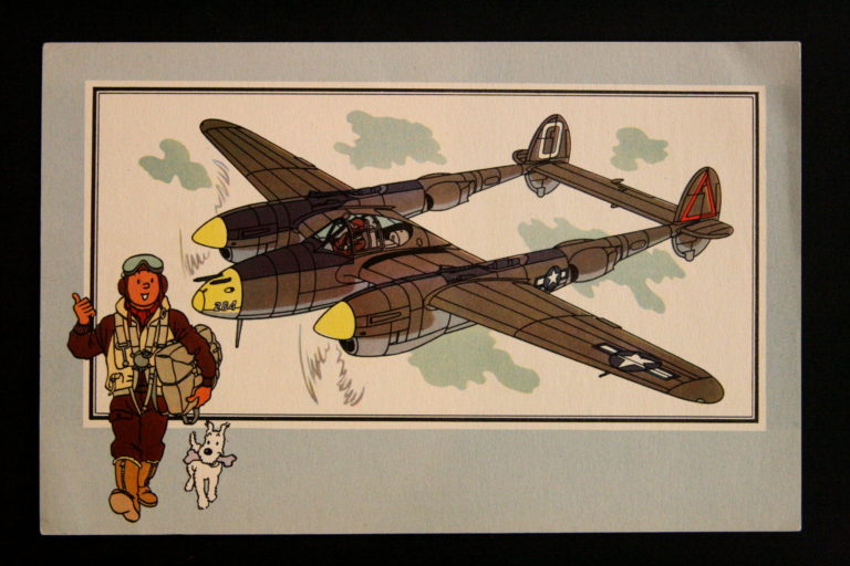 Lockheed 'Lightning' P38 USA 1939 Tintin c1950