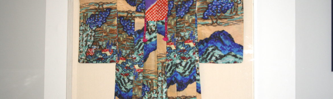 Norman & Ayumi perspex box raw canvas stretcher Kimono